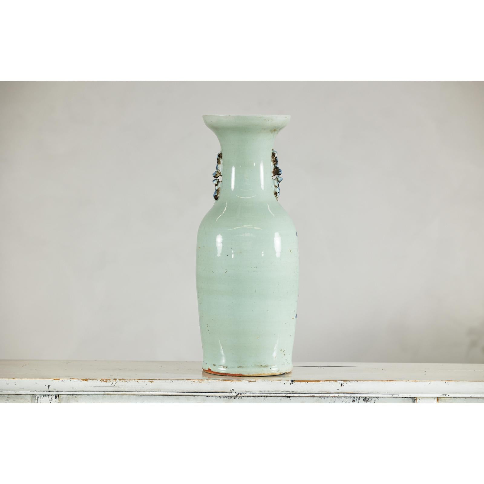 Large Blue and White Porcelain Vase with Hand-Painted Motifs-10. Asian &amp; Chinese Furniture, Art, Antiques, Vintage Home Décor for sale at FEA Home