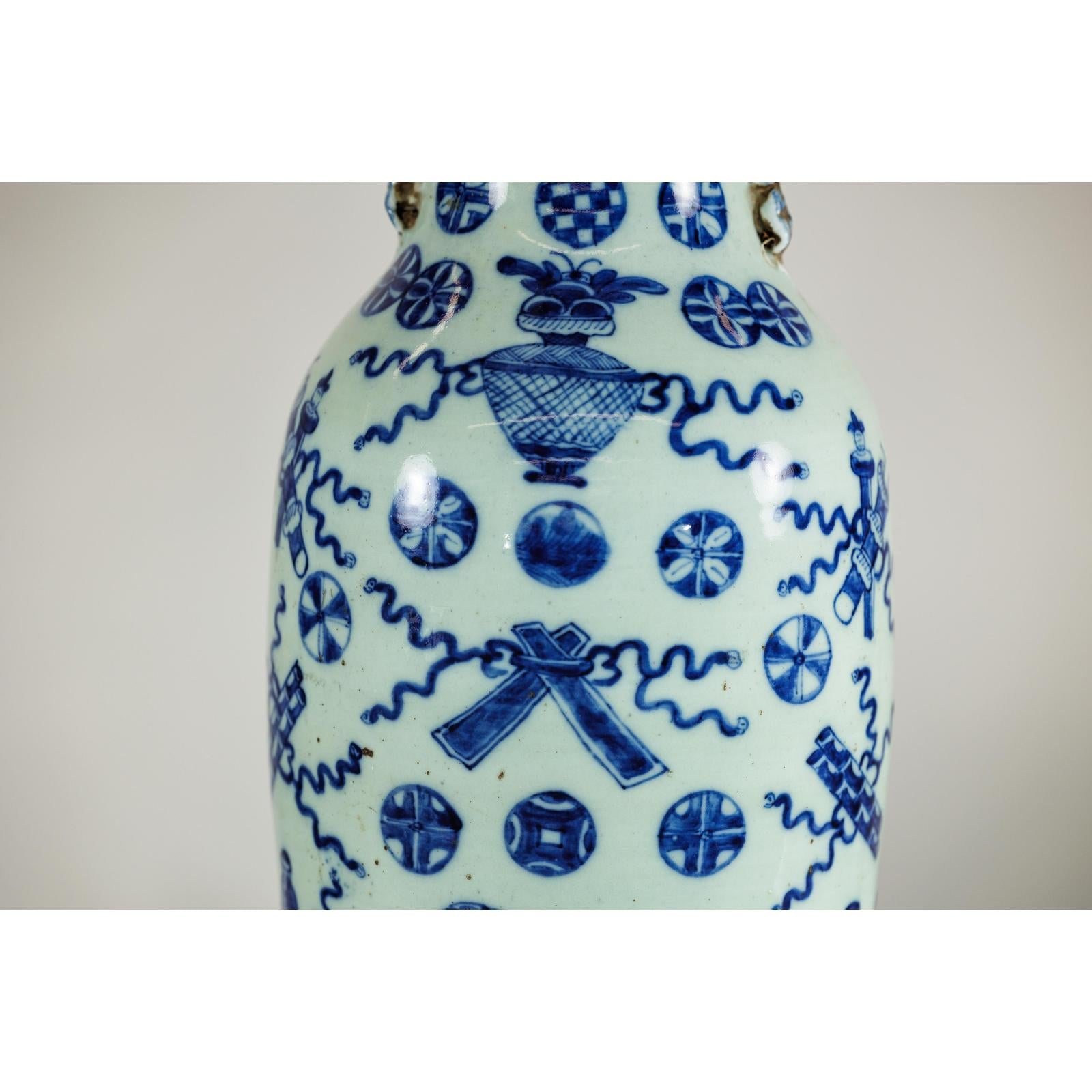Large Blue and White Porcelain Vase with Hand-Painted Motifs-5. Asian &amp; Chinese Furniture, Art, Antiques, Vintage Home Décor for sale at FEA Home