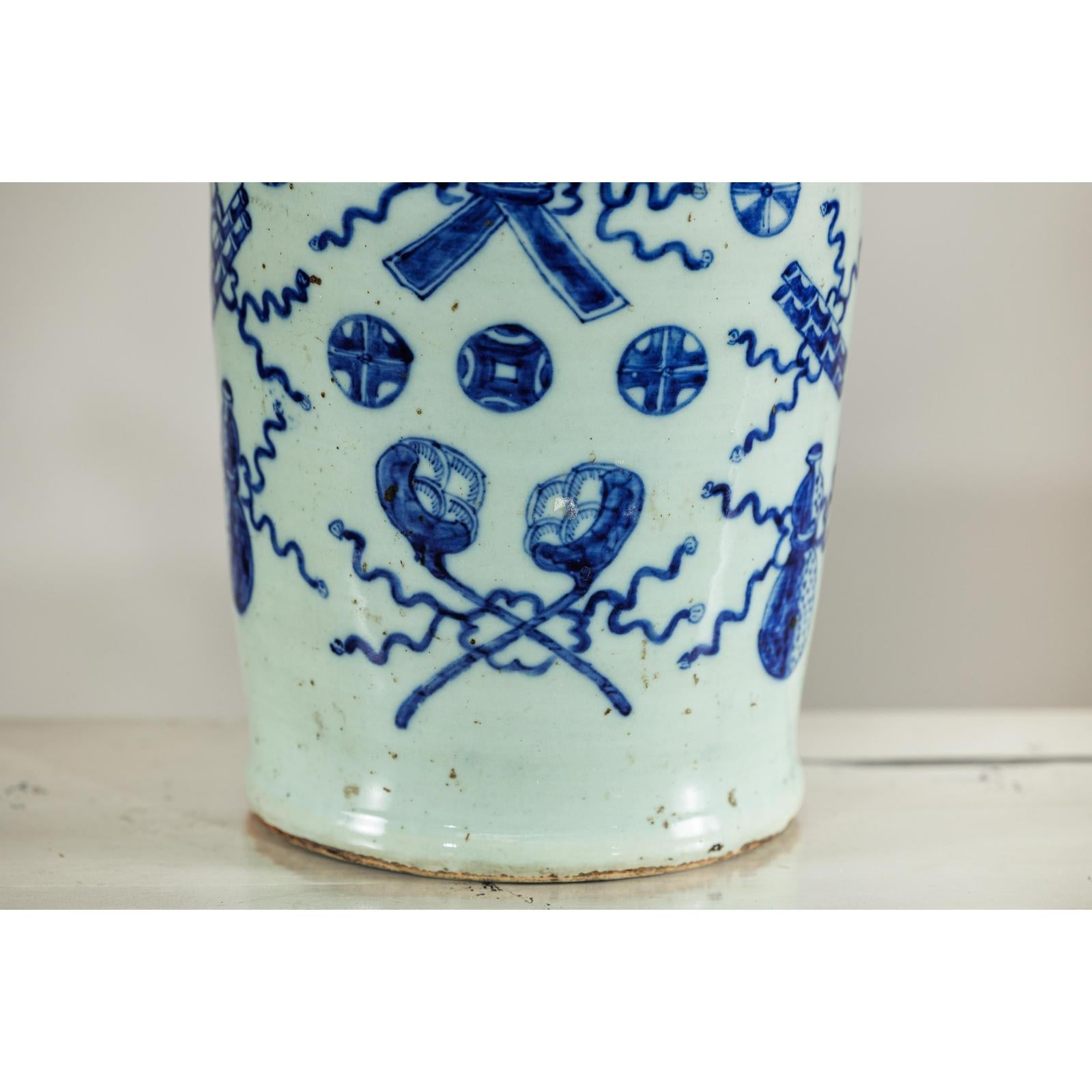 Large Blue and White Porcelain Vase with Hand-Painted Motifs-6. Asian &amp; Chinese Furniture, Art, Antiques, Vintage Home Décor for sale at FEA Home