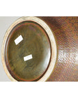 Large Ceramic Vase with Intricate Textured Pattern in Brown & Green - image 10