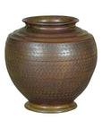 Large Ceramic Vase with Intricate Textured Pattern in Brown & Green - image 13