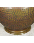 Large Ceramic Vase with Intricate Textured Pattern in Brown & Green - image 9