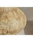 Large Ceramic Vase with Textured Cream and Earth Tones