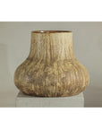 Large Ceramic Vase with Textured Cream and Earth Tones