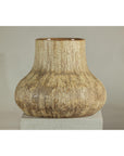 Large Ceramic Vase with Textured Cream and Earth Tones