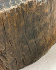 Large Dark Brown Reclaimed Tree Trunk Side Pedestal Table - FEA Home