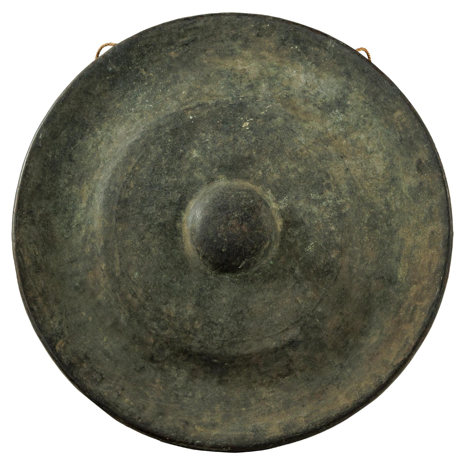 Large Decorative Bronze Gong with Verdigris Patina - image 1