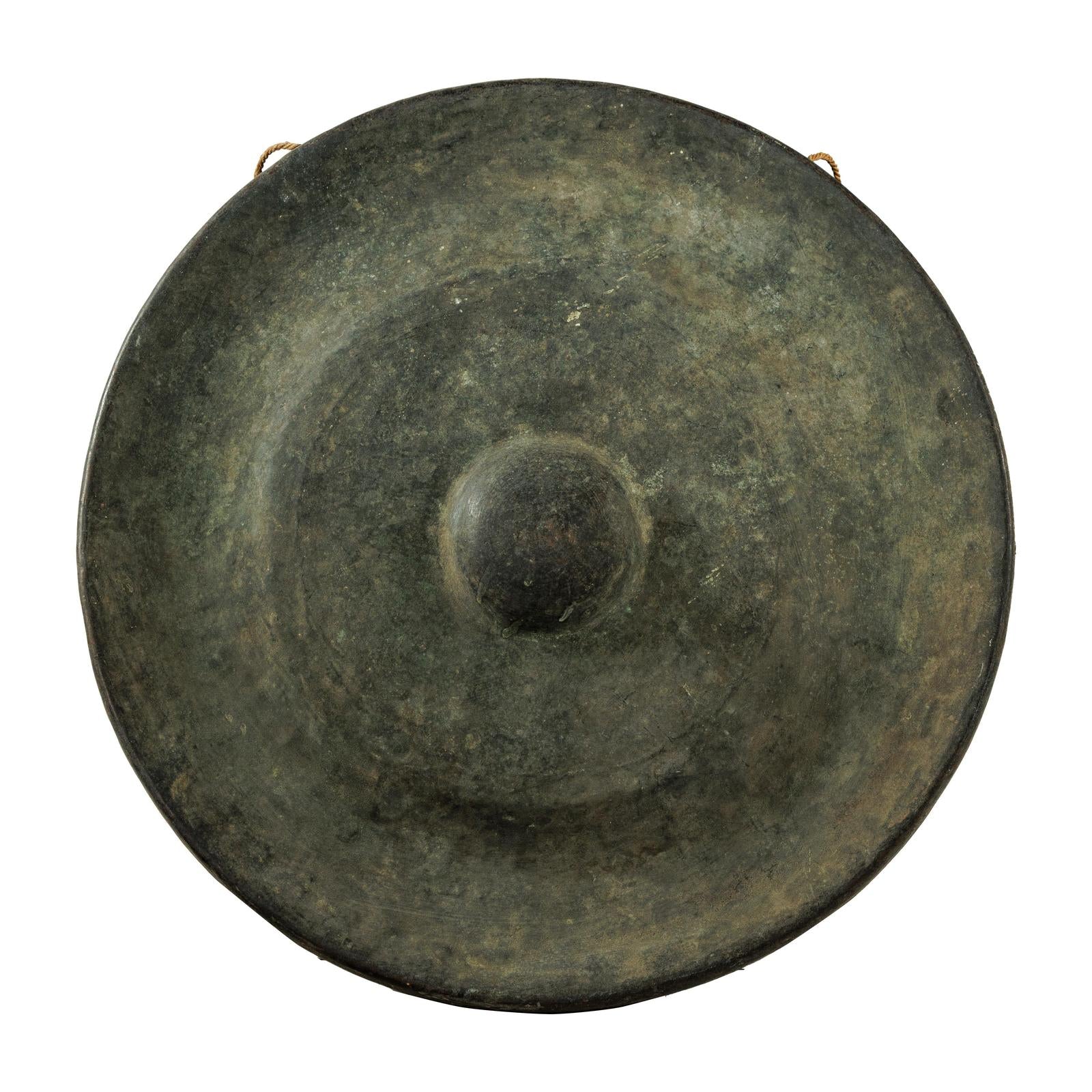 Large Decorative Bronze Gong with Verdigris Patina - image 17