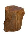 Large Free-Form Brown Rustic Tree Trunk Side Pedestal Table - FEA Home