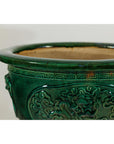 Large Green Glazed Planter, Dragon Relief and Decorative Motifs-8. Asian & Chinese Furniture, Art, Antiques, Vintage Home Décor for sale at FEA Home