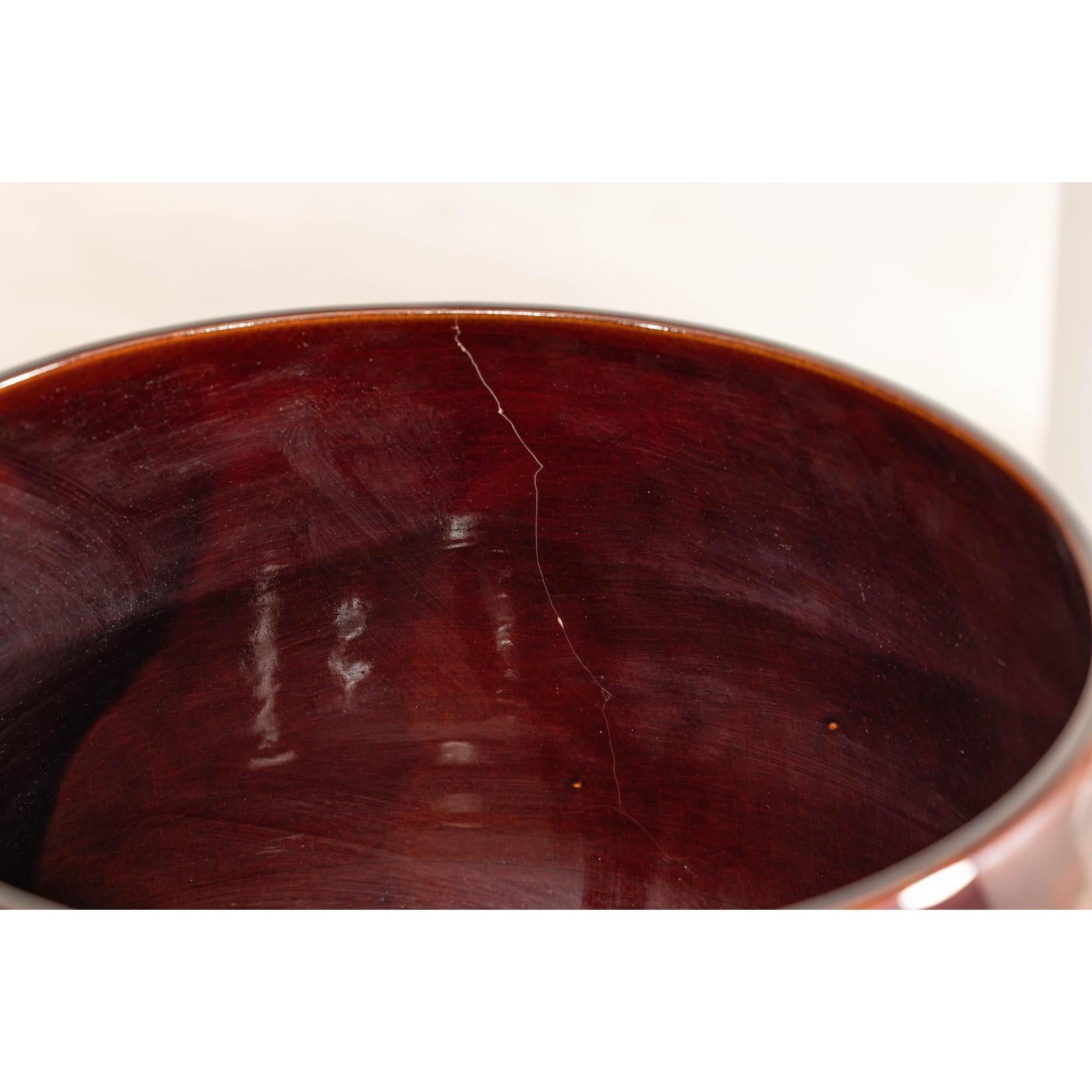 Large Hand-Crafted Artisan Ceramic Vessel in Reddish-Brown Glaze-12. Asian &amp; Chinese Furniture, Art, Antiques, Vintage Home Décor for sale at FEA Home
