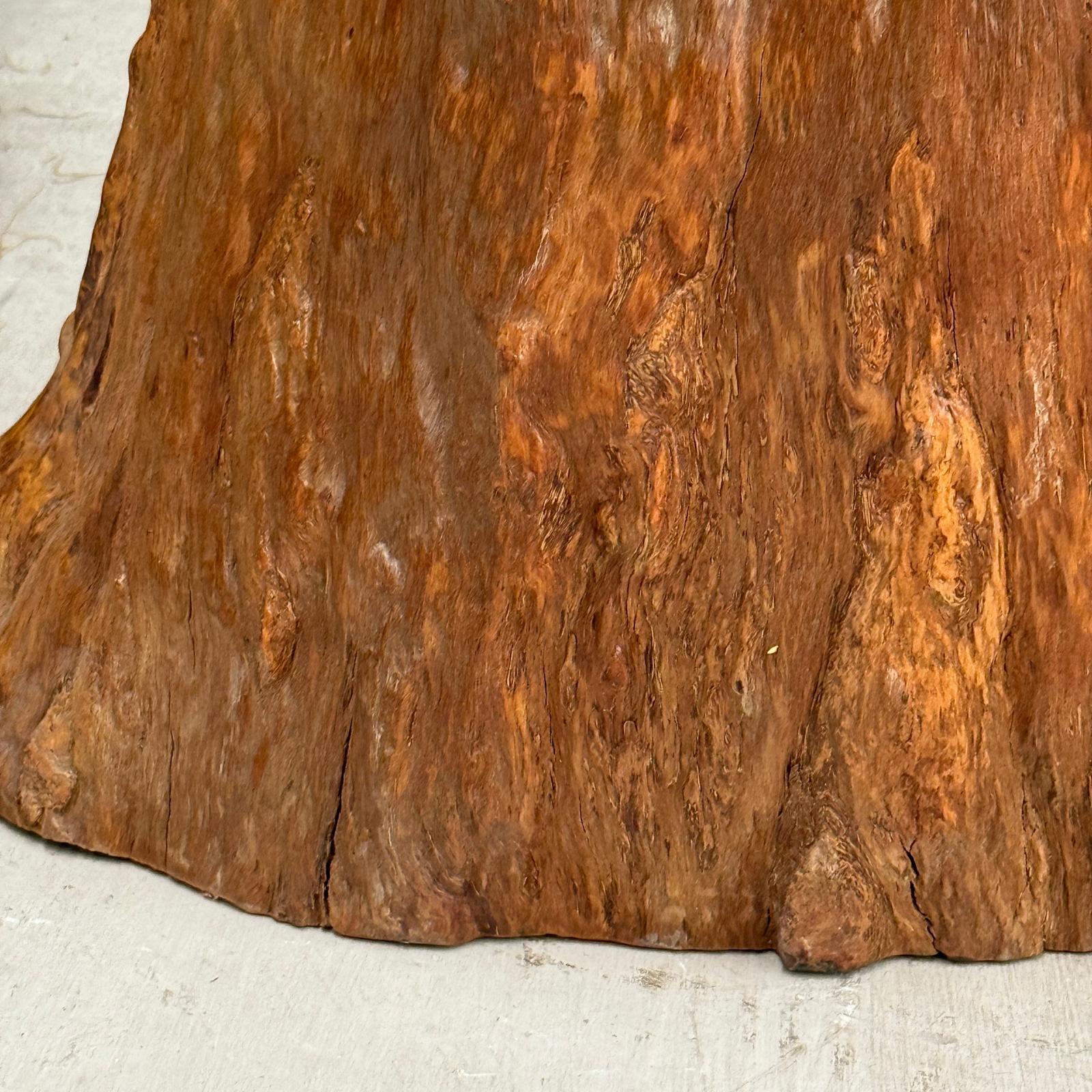 Large Honey Brown Reclaimed Tree Trunk Side Pedestal Table - FEA Home