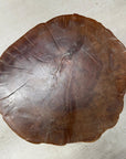 Large Honey Brown Reclaimed Tree Trunk Side Pedestal Table - FEA Home