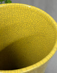 Large Lemon Yellow Crackle Glazed Ceramic Vase, SKU , image 10