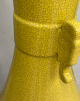 Large Lemon Yellow Crackle Glazed Ceramic Vase, SKU , image 6