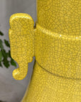 Large Lemon Yellow Crackle Glazed Ceramic Vase, SKU , image 7