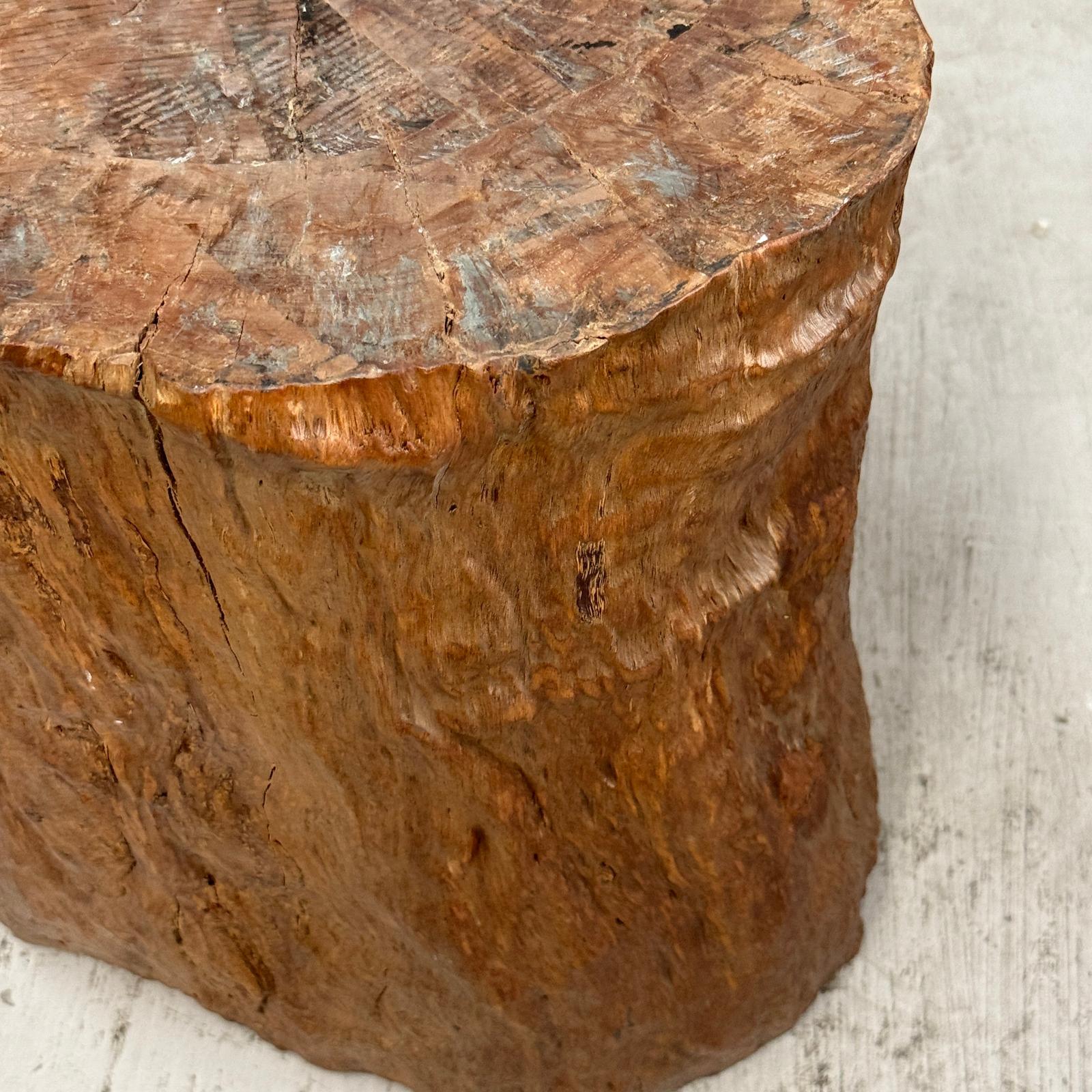 Large Light Brown Free-Form Tree Trunk Side Pedestal Table - FEA Home