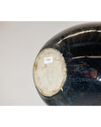 Large Midnight Blue Ceramic Vase with Brown Tapered Neck - image 13