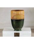Large Ochre & Green Ceramic Planter with Earth-Tone Finish - image 12