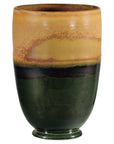 Large Ochre & Green Ceramic Planter with Earth-Tone Finish - image 1