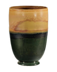 Large Ochre & Green Ceramic Planter with Earth-Tone Finish - image 2