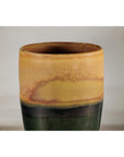 Large Ochre & Green Ceramic Planter with Earth-Tone Finish - image 5