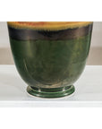 Large Ochre & Green Ceramic Planter with Earth-Tone Finish - image 6