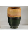 Large Ochre & Green Ceramic Planter with Earth-Tone Finish - image 9