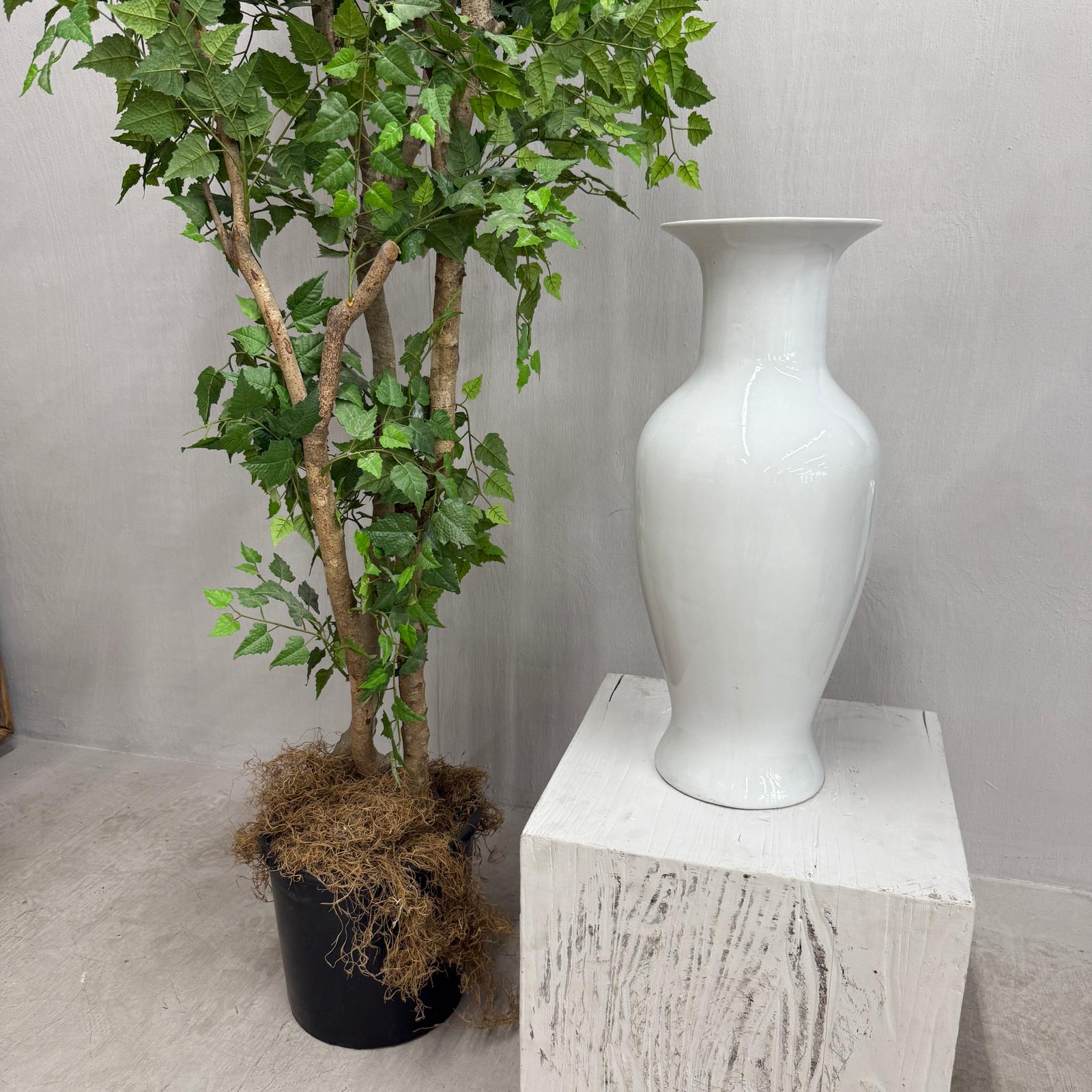 Large Pearl White Ceramic Glazed Vase, SKU , image 3