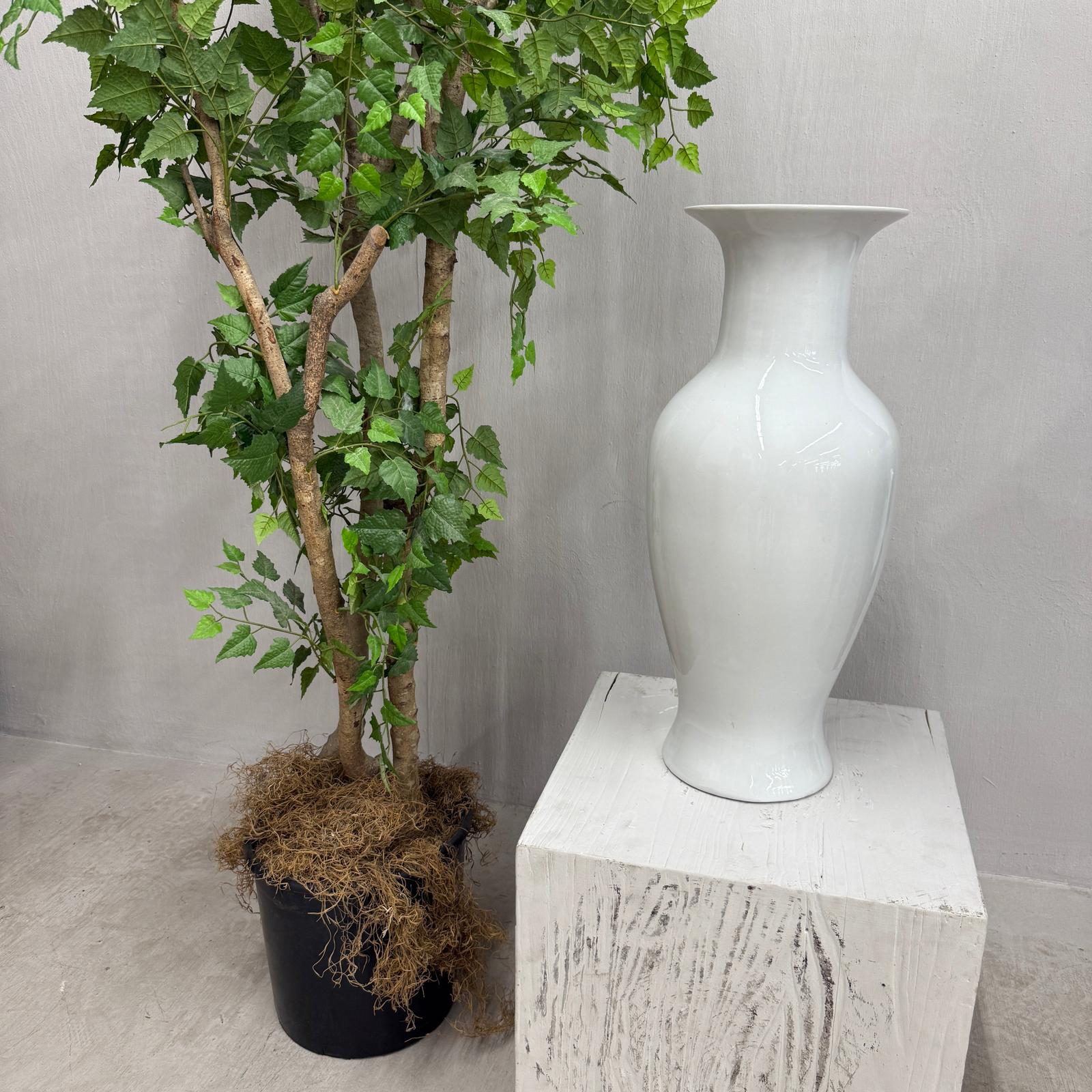 Large Pearl White Ceramic Glazed Vase, SKU , image 4