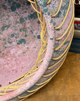 Large Pink and Blue Pastel Ceramic Bowl with Woven Design - FEA Home