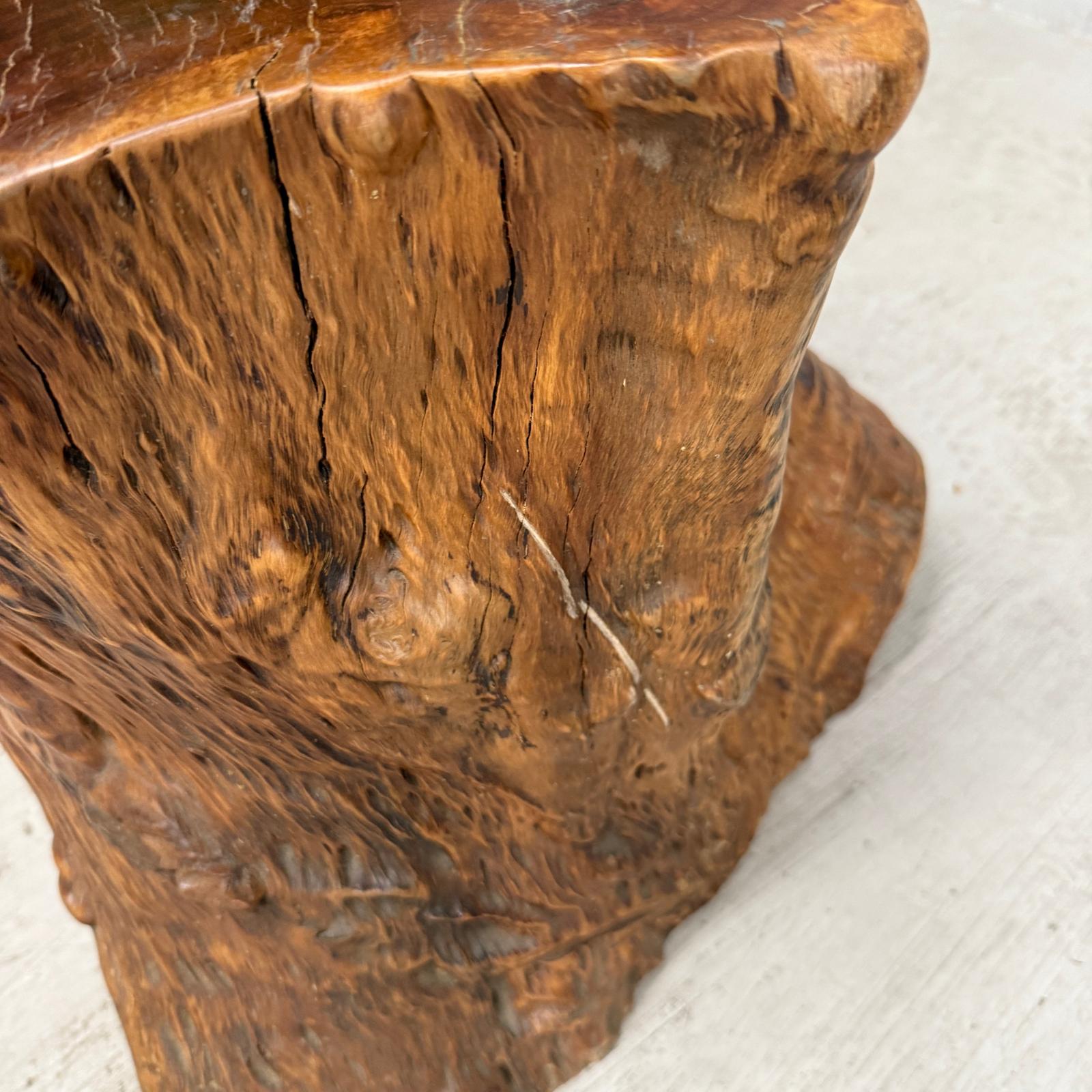 Large Reclaimed Free-Form Tree Trunk Side Pedestal Table - FEA Home