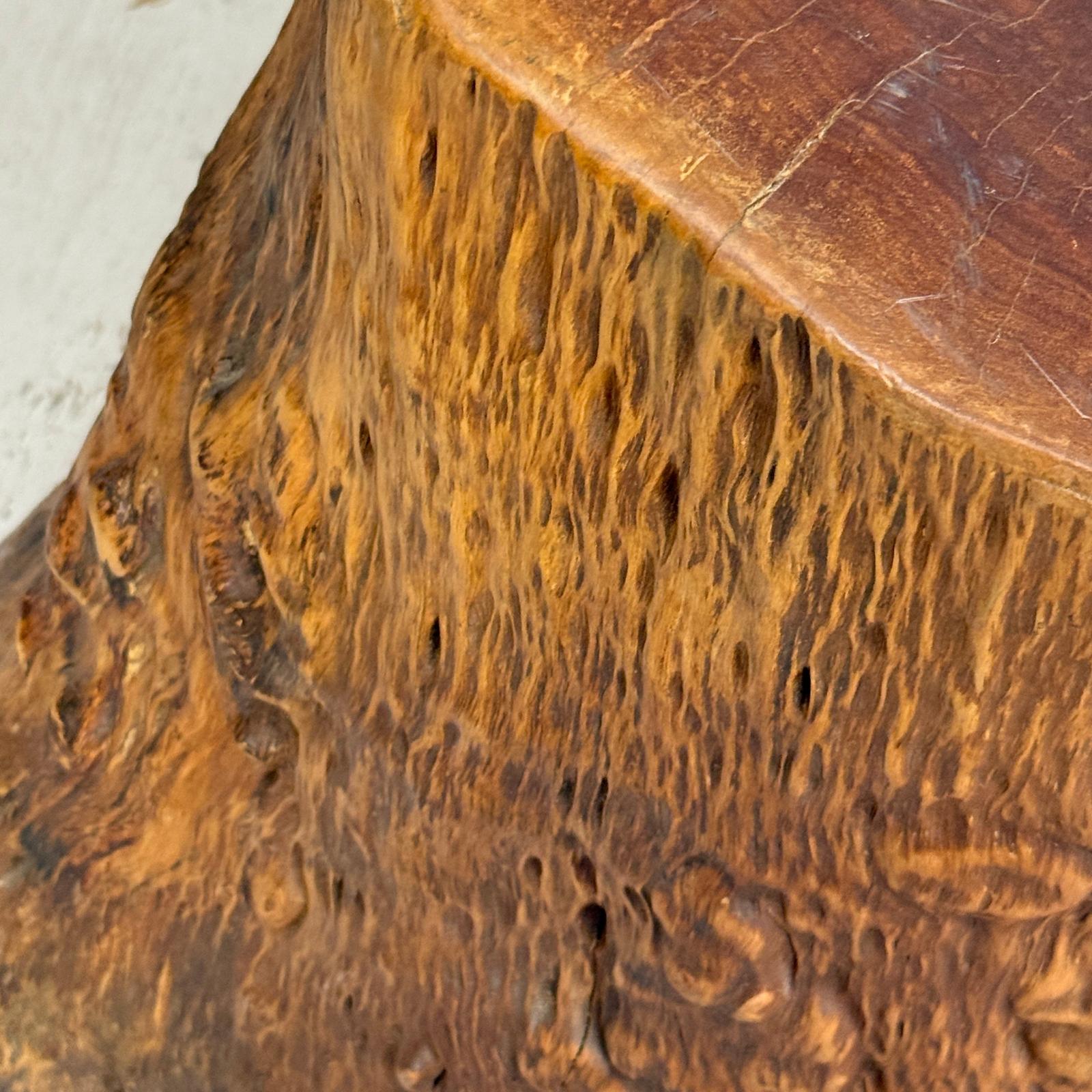 Large Reclaimed Free-Form Tree Trunk Side Pedestal Table - FEA Home