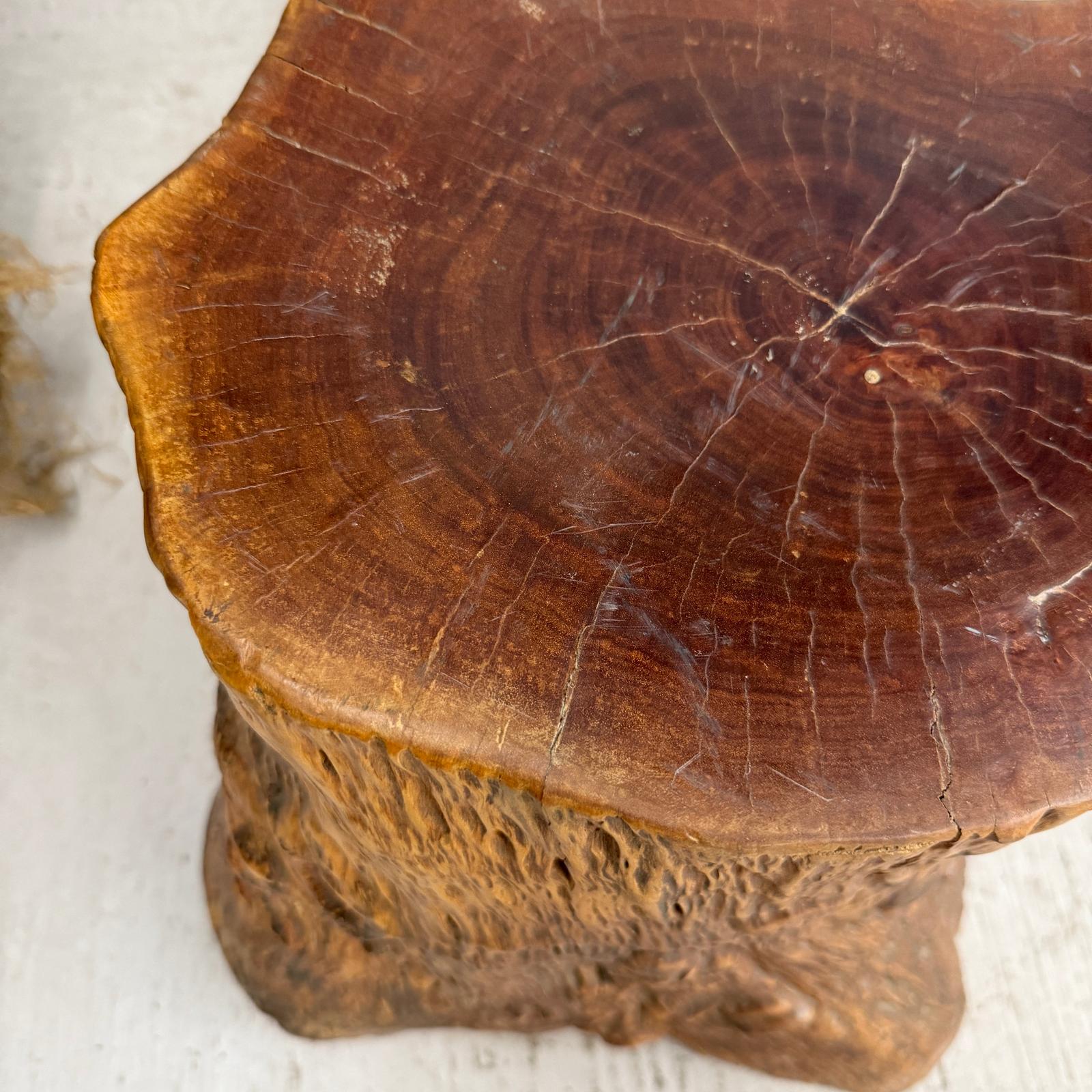 Large Reclaimed Free-Form Tree Trunk Side Pedestal Table - FEA Home