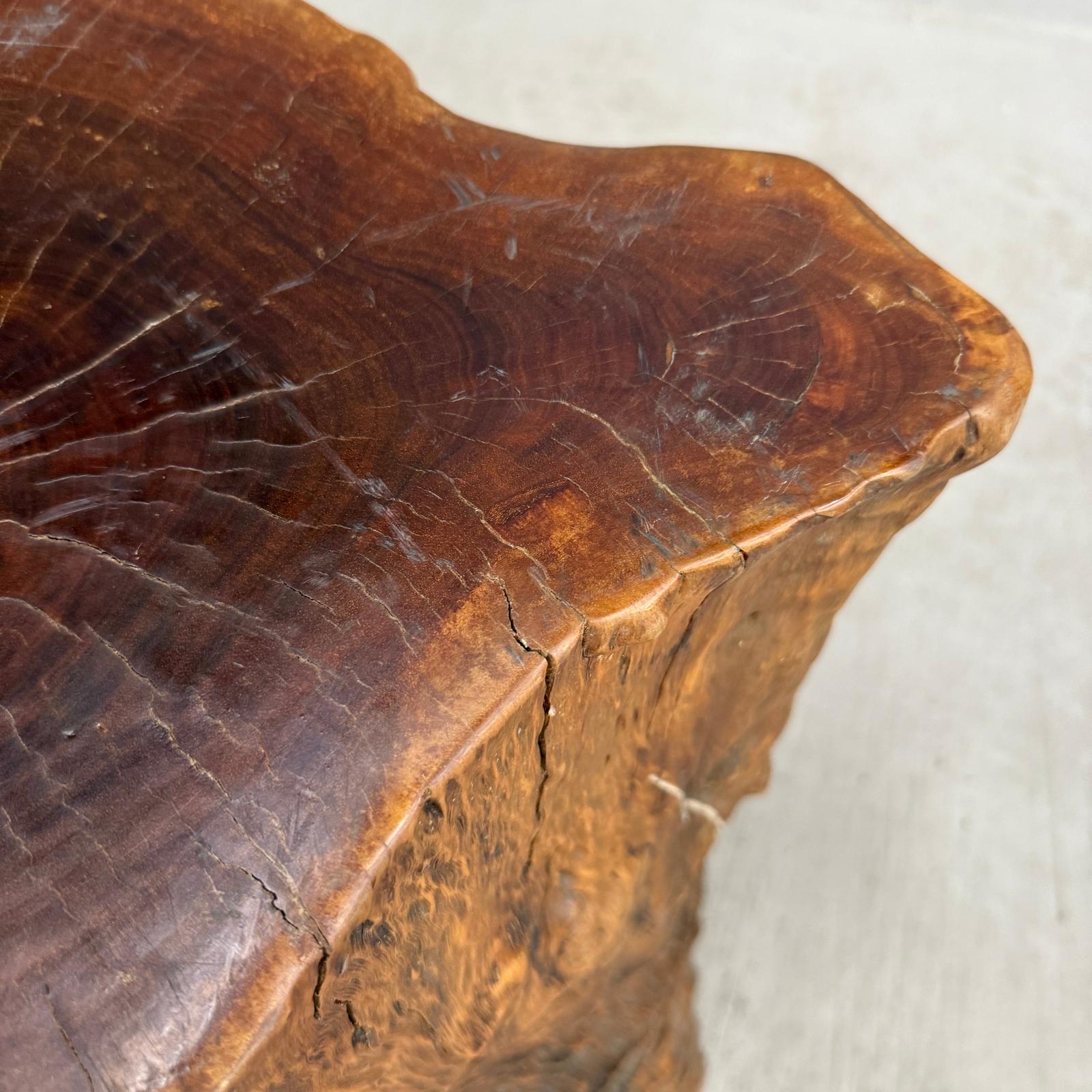 Large Reclaimed Free-Form Tree Trunk Side Pedestal Table - FEA Home