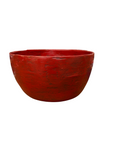 Large Red Lacquer Bowl with Textured Surface, SKU , image 1