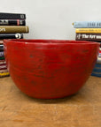 Large Red Lacquer Bowl with Textured Surface, SKU , image 4