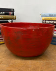Large Red Lacquer Bowl with Textured Surface, SKU , image 5