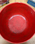 Large Red Lacquer Bowl with Textured Surface, SKU , image 7