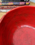 Large Red Lacquer Bowl with Textured Surface, SKU , image 8