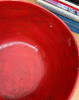 Large Red Lacquer Bowl with Textured Surface, SKU , image 9