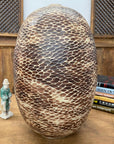 Large Round Ceramic Vase with Brown & Cream Snakeskin Design, SKU , image 5