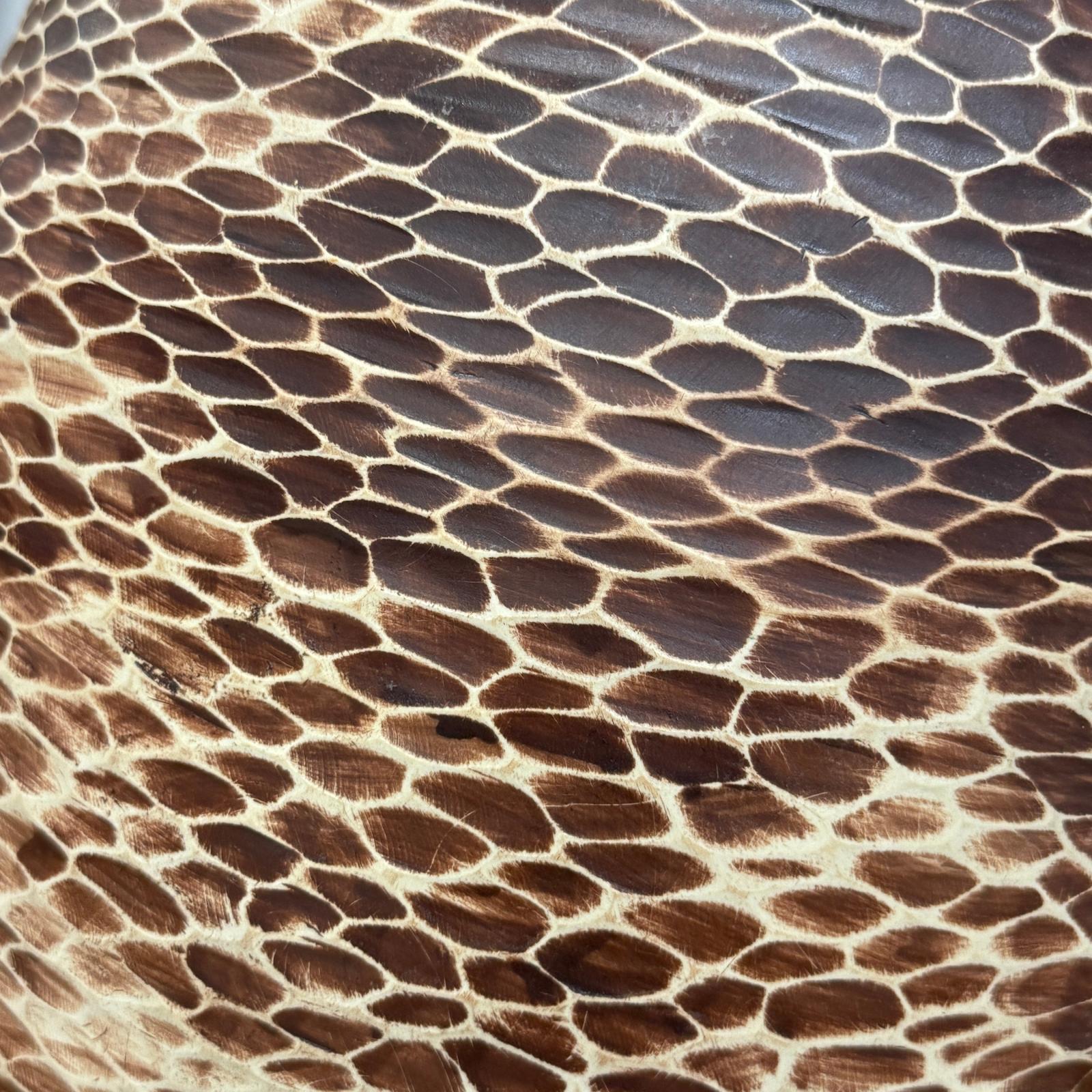 Large Round Ceramic Vase with Brown &amp; Cream Snakeskin Design, SKU , image 8