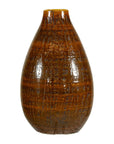 Large Rounded Artisan Ceramic Vase with Amber-Brown Glaze - image 14