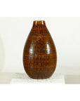 Large Rounded Artisan Ceramic Vase with Amber-Brown Glaze - image 6