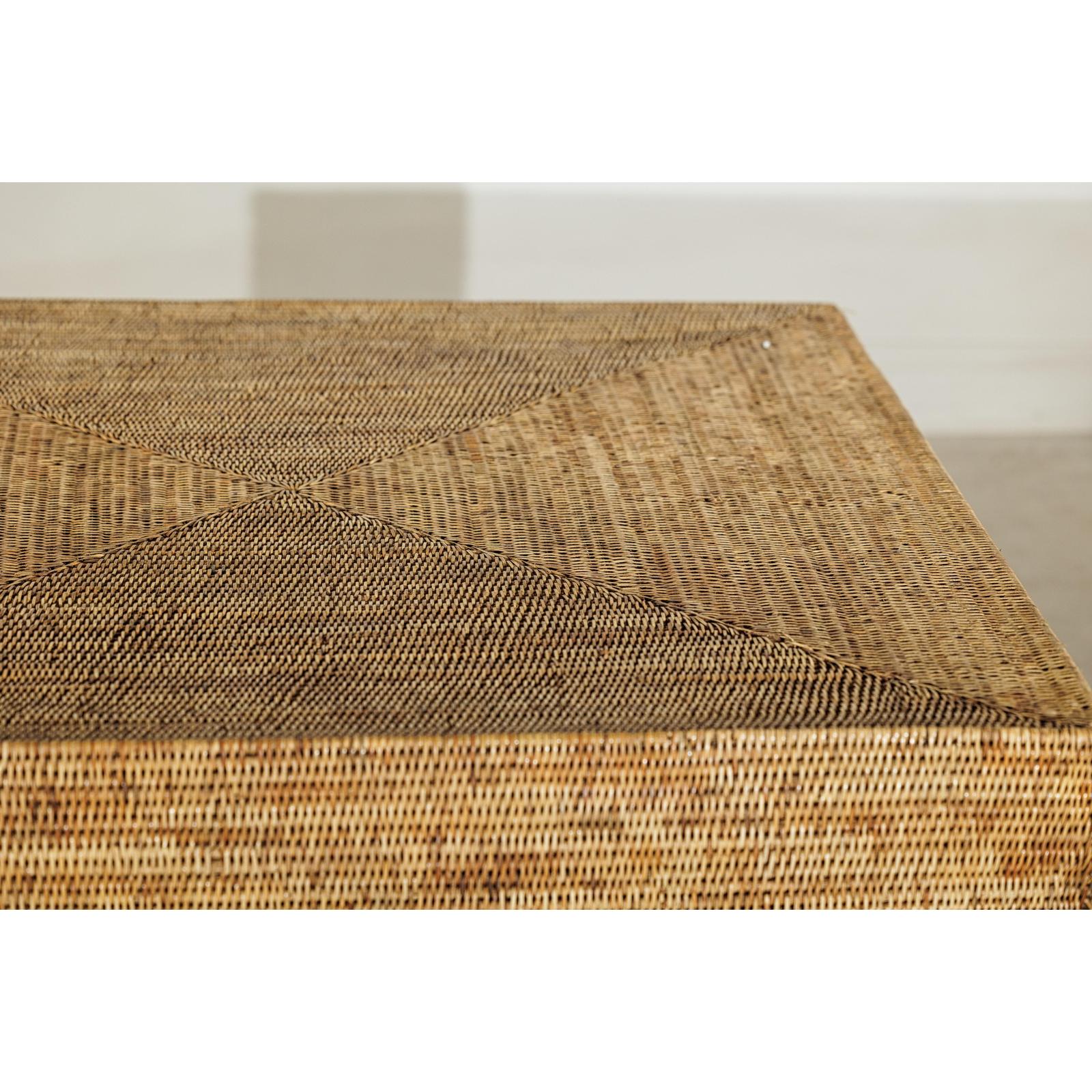 Large Square Rattan Coffee Table with Removable Lid - image 12