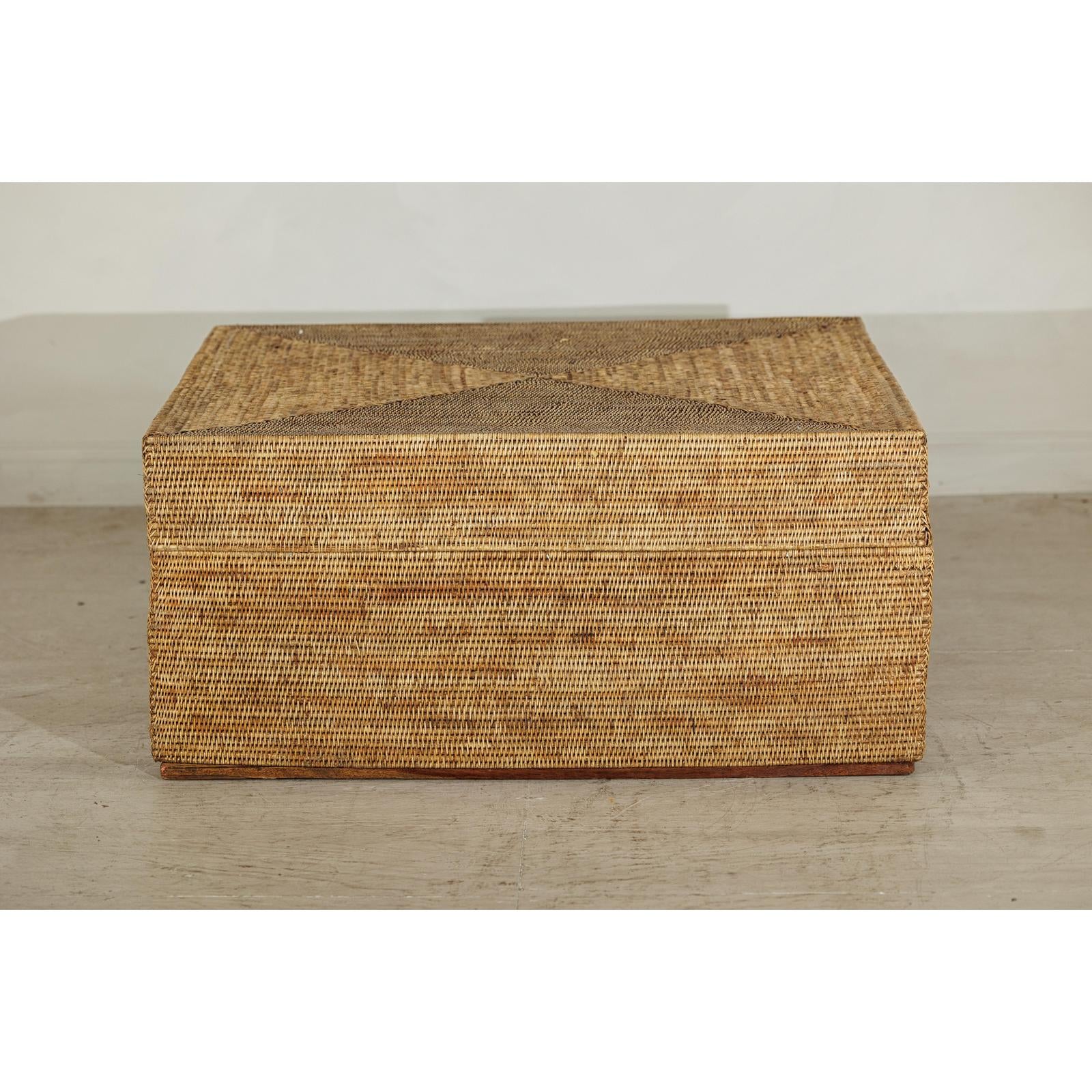 Large Square Rattan Coffee Table with Removable Lid - image 13