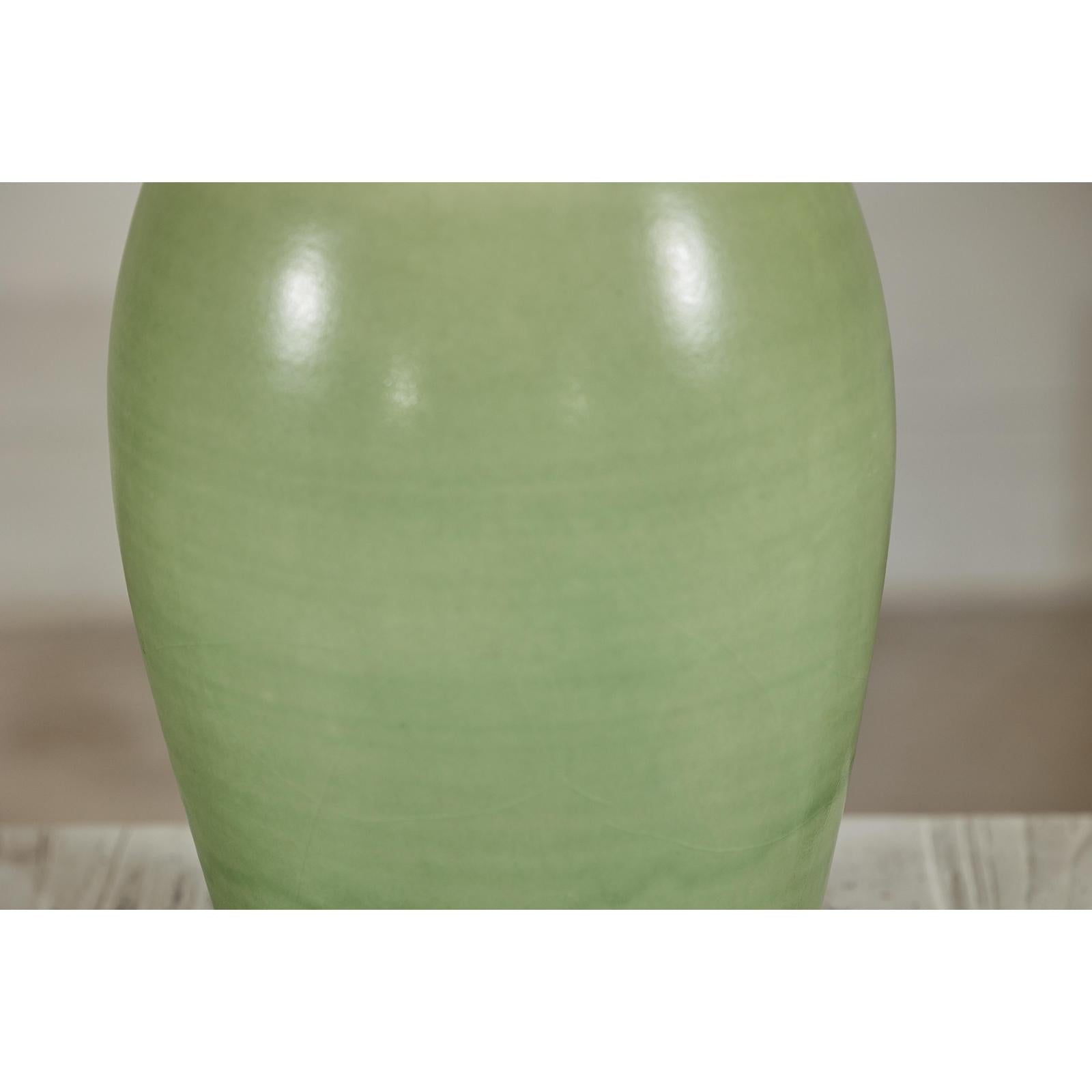 Large Studio Pottery Floor Vase with Brown and Green Glaze-12. Asian &amp; Chinese Furniture, Art, Antiques, Vintage Home Décor for sale at FEA Home