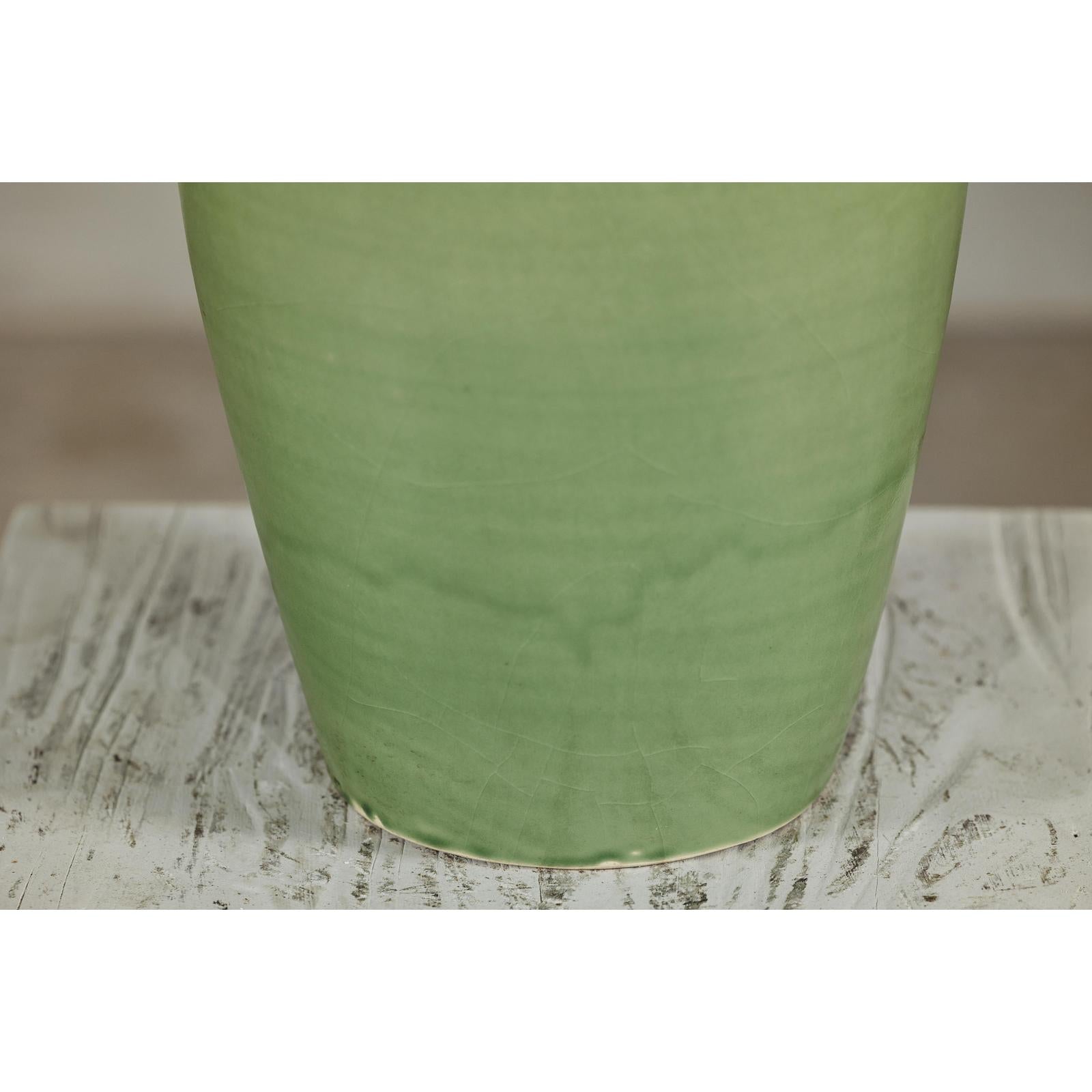Large Studio Pottery Floor Vase with Brown and Green Glaze-13. Asian &amp; Chinese Furniture, Art, Antiques, Vintage Home Décor for sale at FEA Home