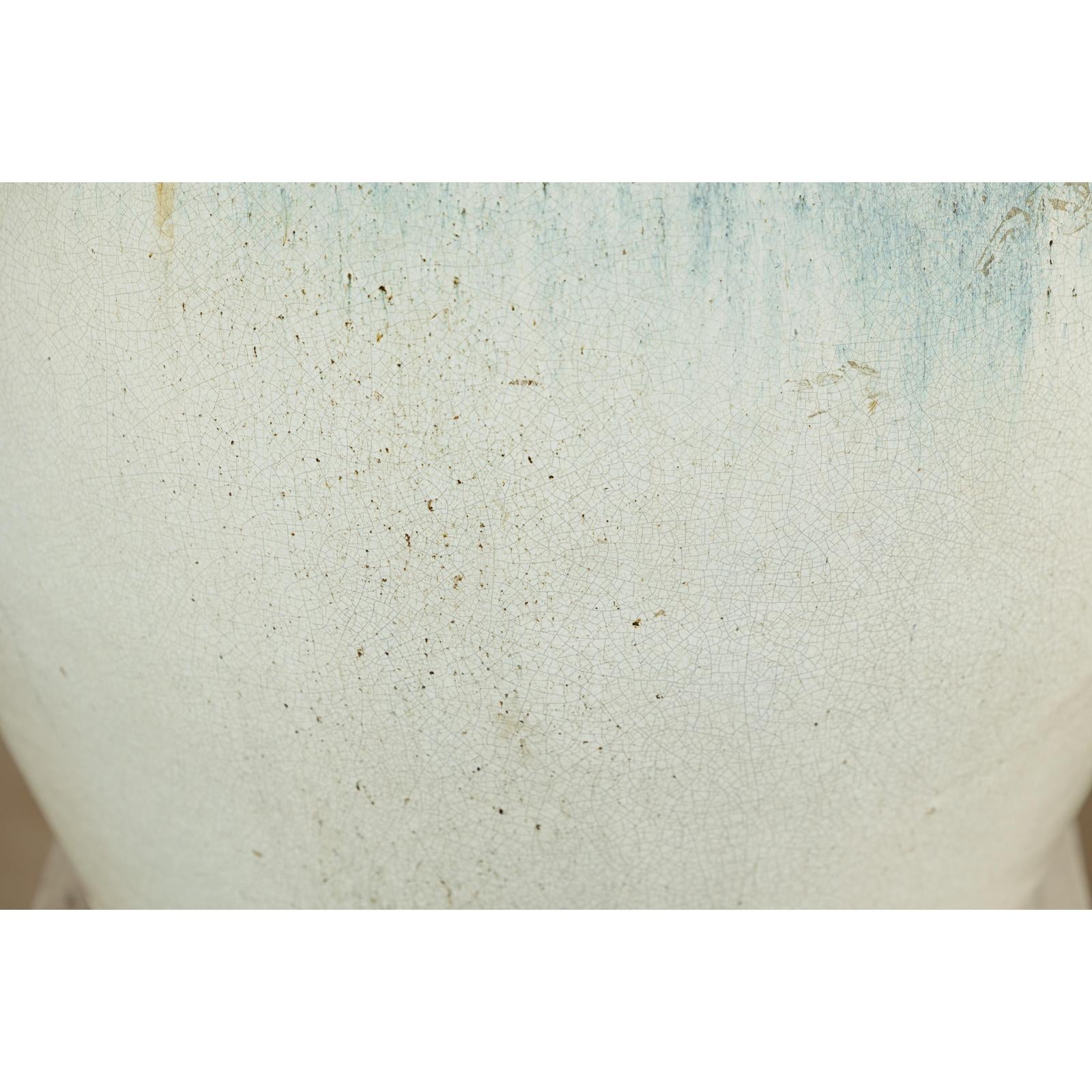 Large Vintage Crackle-Glazed Ceramic Planter in Soft White - image 11